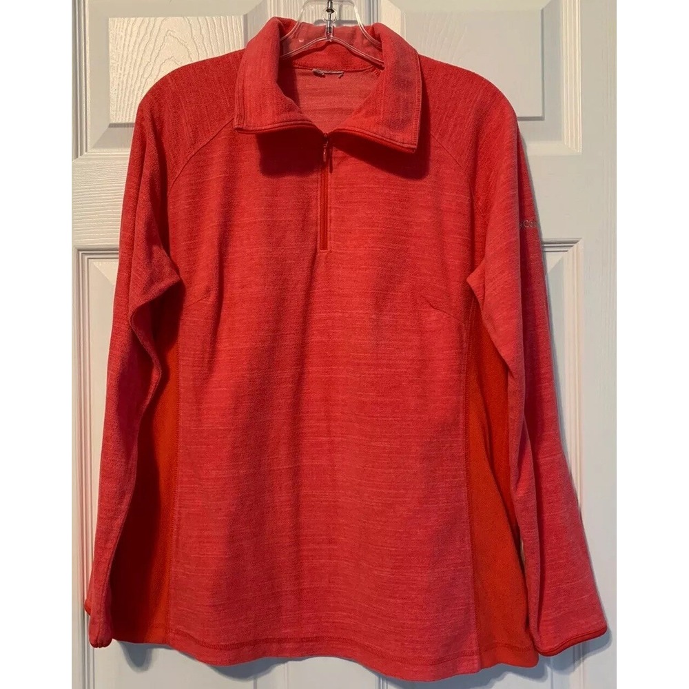 Columbia Medium Pink Space Dye 1/4 Zip Fleece Lightweight SEE MEASUREMENTS